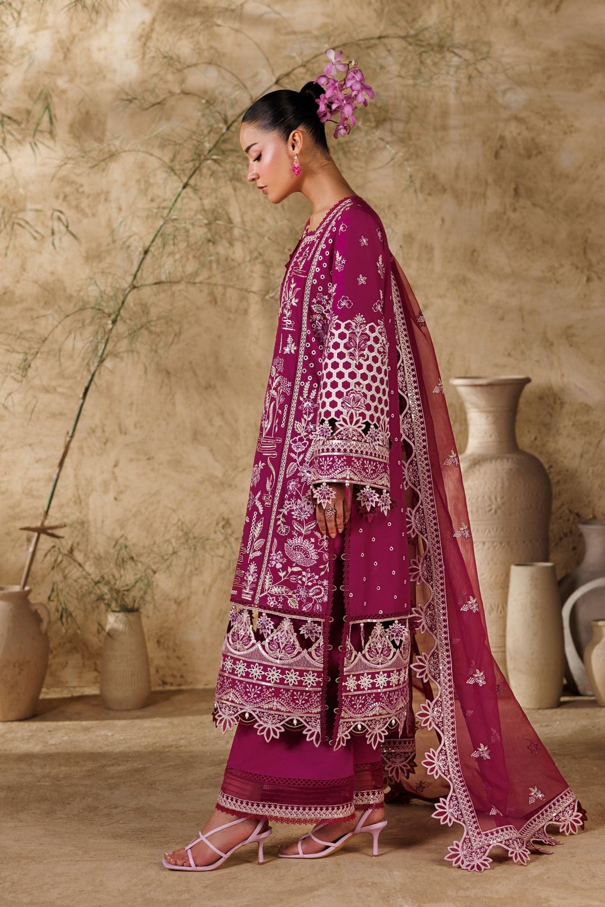 Akbar Aslam | Elea Lawn 26 | Poise - Luxury Dress - available at Maria Faisal in UK and USA.