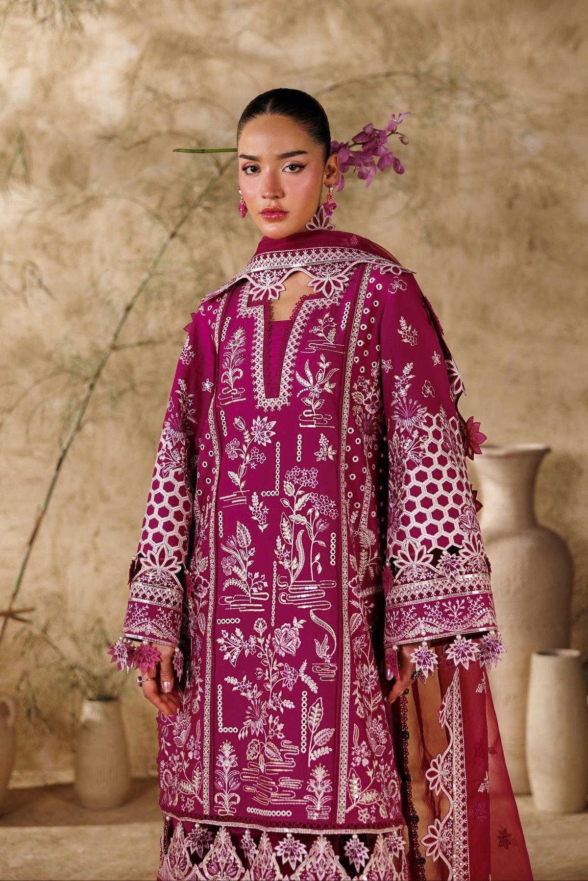 Akbar Aslam | Elea Lawn 26 | Poise - Luxury Dress - available at Maria Faisal in UK and USA.