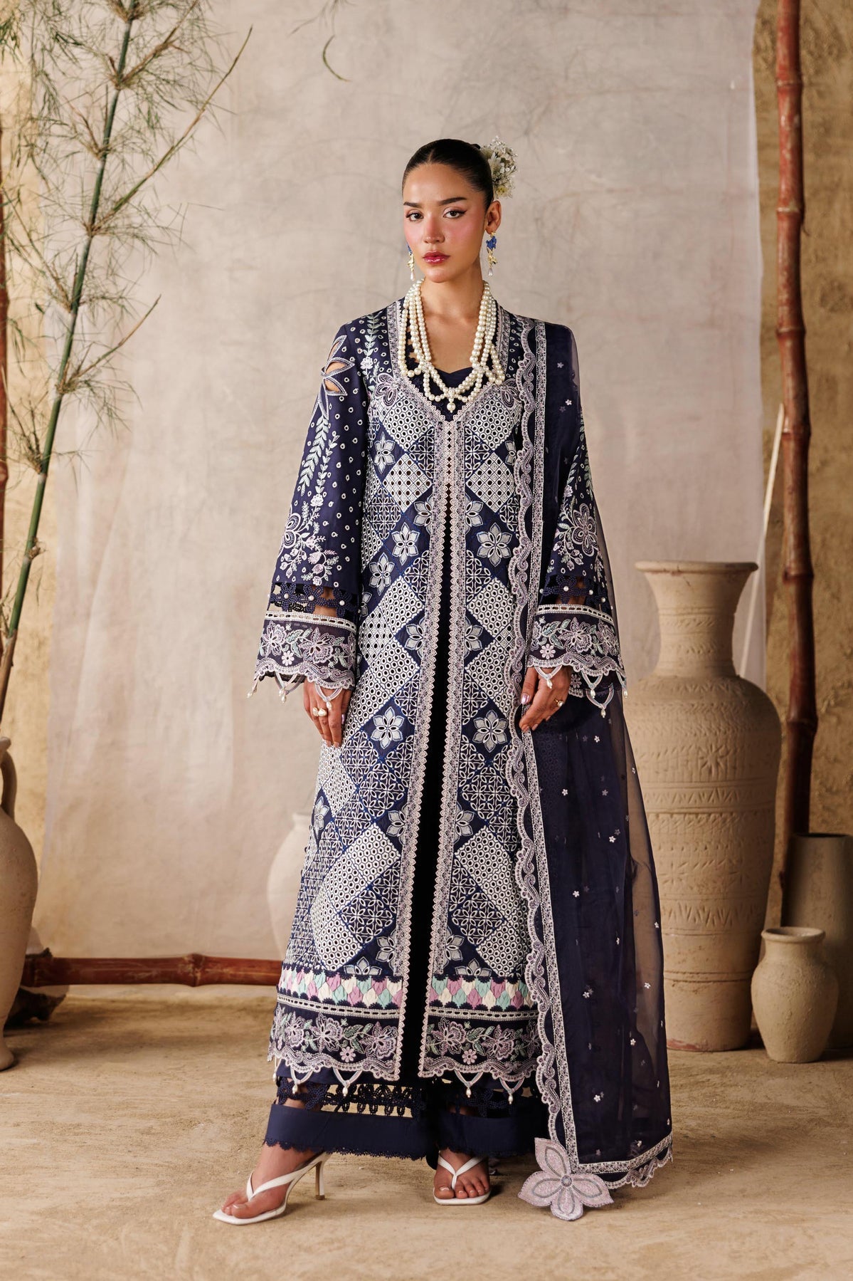 Akbar Aslam | Elea Lawn 26 | Veloure - Luxury Dress - available at Maria Faisal in UK and USA.