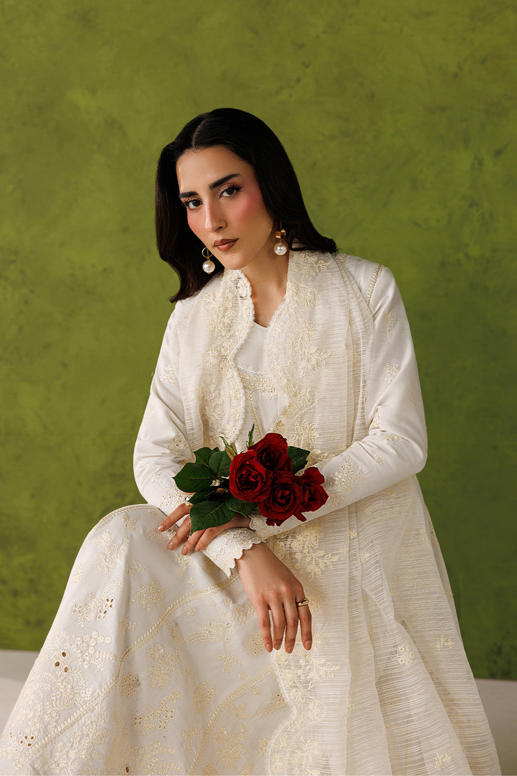 Emaan Adeel | Elevated Essentials 26 | IVORY EDIT - Luxury Dress - available at Maria Faisal in UK and USA.
