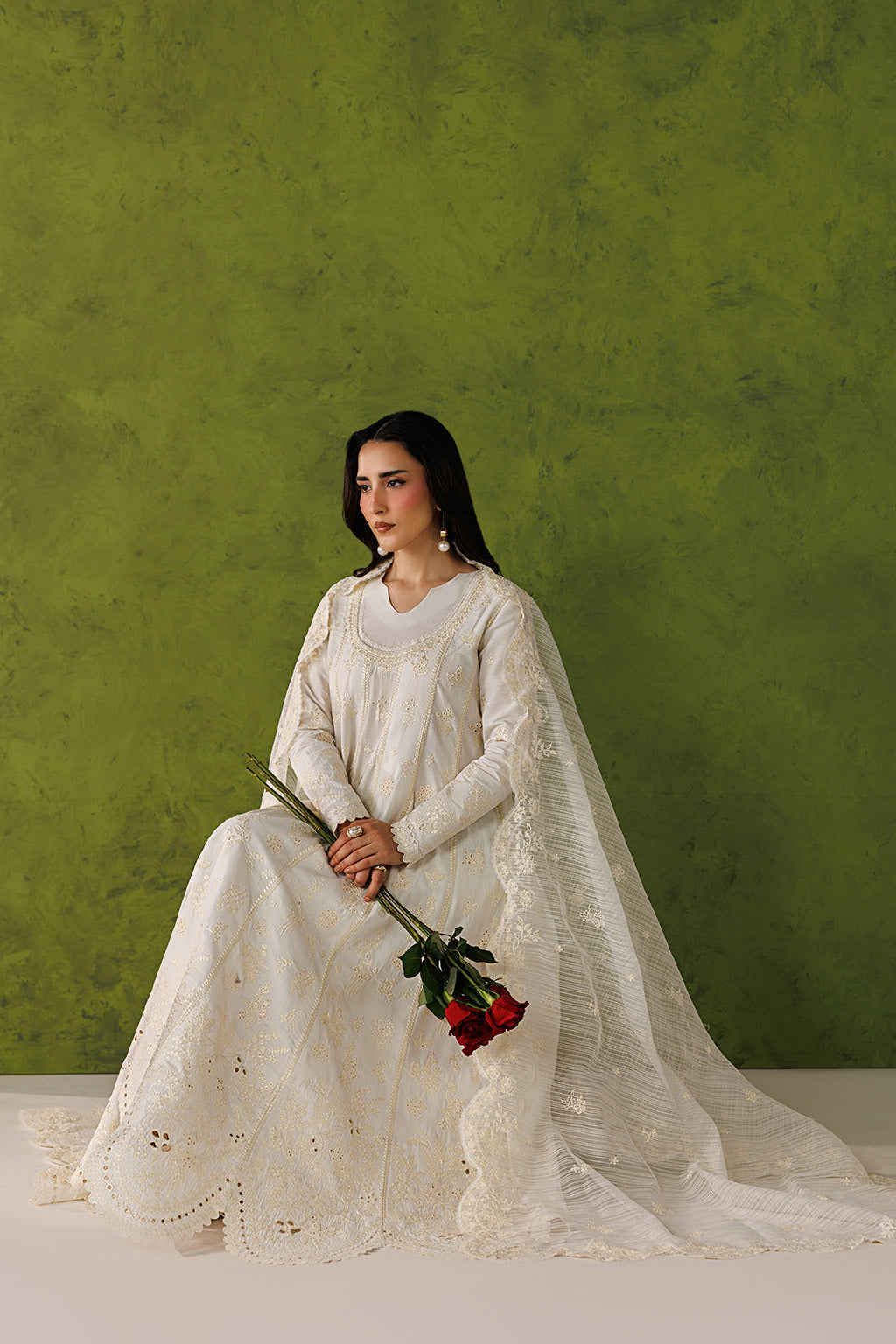Emaan Adeel | Elevated Essentials 26 | IVORY EDIT - Luxury Dress - available at Maria Faisal in UK and USA.