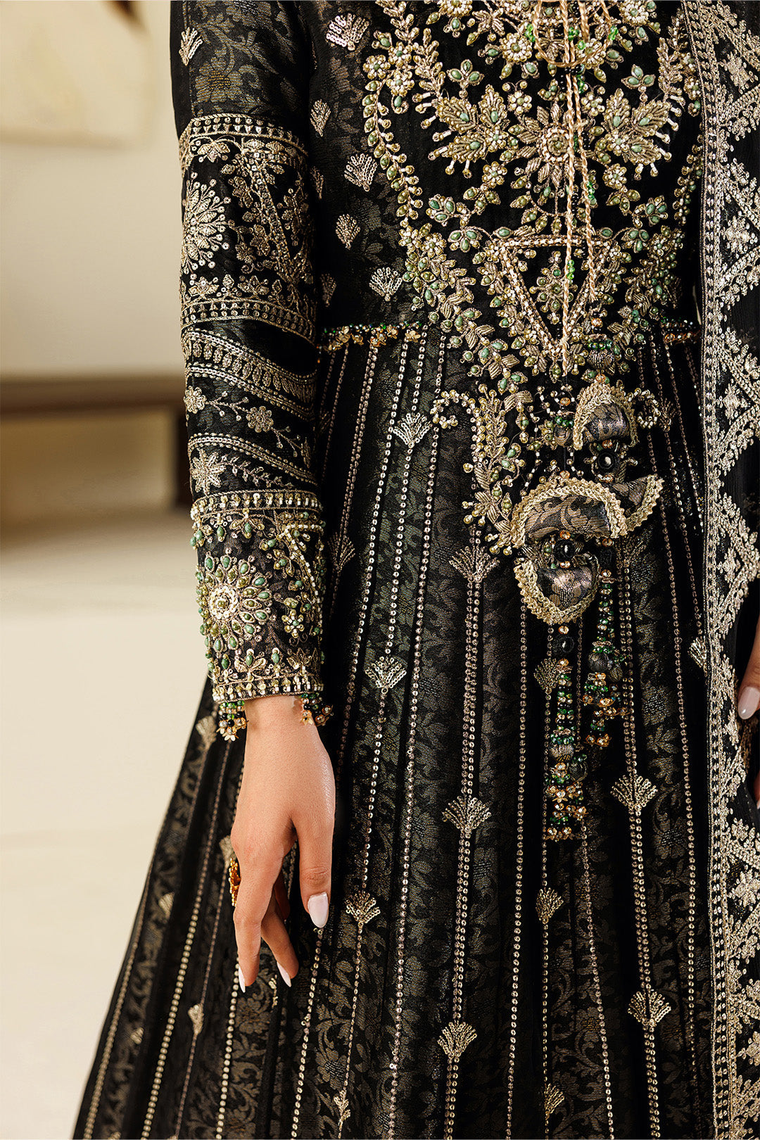 Alizeh | Aymal Luxury Bamber Chiffon | AF-BHM-4073-Blanc - Formal Dress - available at Maria Faisal in UK and USA.