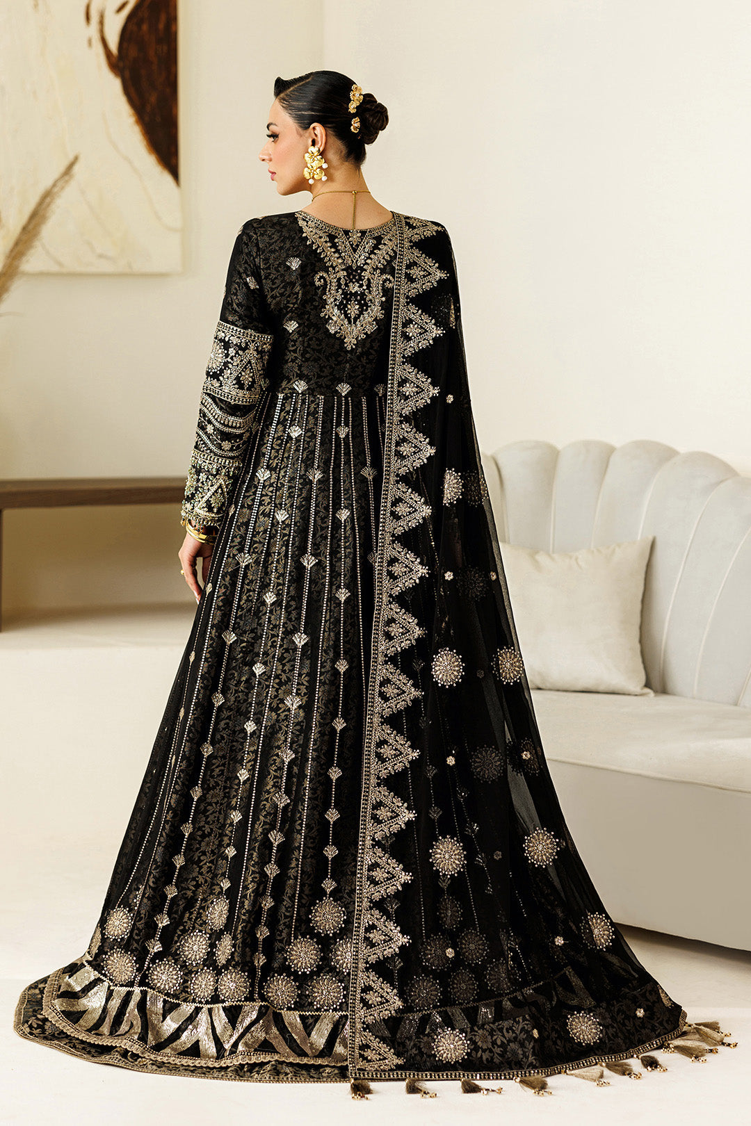 Alizeh | Aymal Luxury Bamber Chiffon | AF-BHM-4073-Blanc - Formal Dress - available at Maria Faisal in UK and USA.