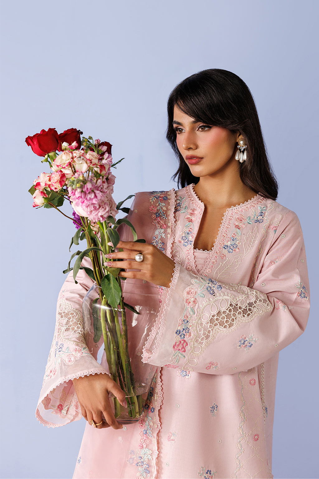 Emaan Adeel | Elevated Essentials 26 | EVORA - Luxury Dress - available at Maria Faisal in UK and USA.