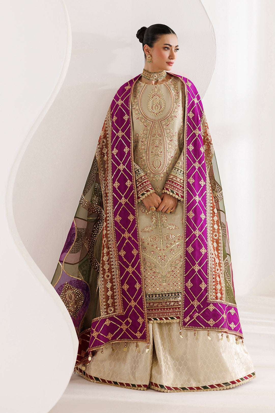 Alizeh | La Ruhe Formals | AF-CH-2264-Cew - Formal Dress - available at Maria Faisal in UK and USA.