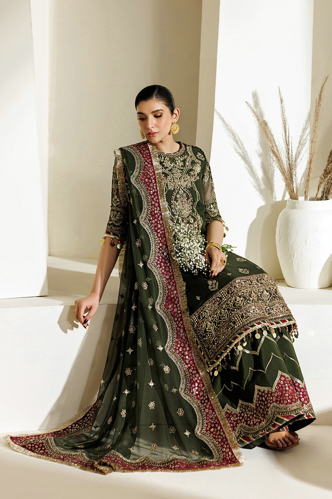 Alizeh | Aymal Luxury Bamber Chiffon | AF-BHM-4075-Hyan - Formal Dress - available at Maria Faisal in UK and USA.