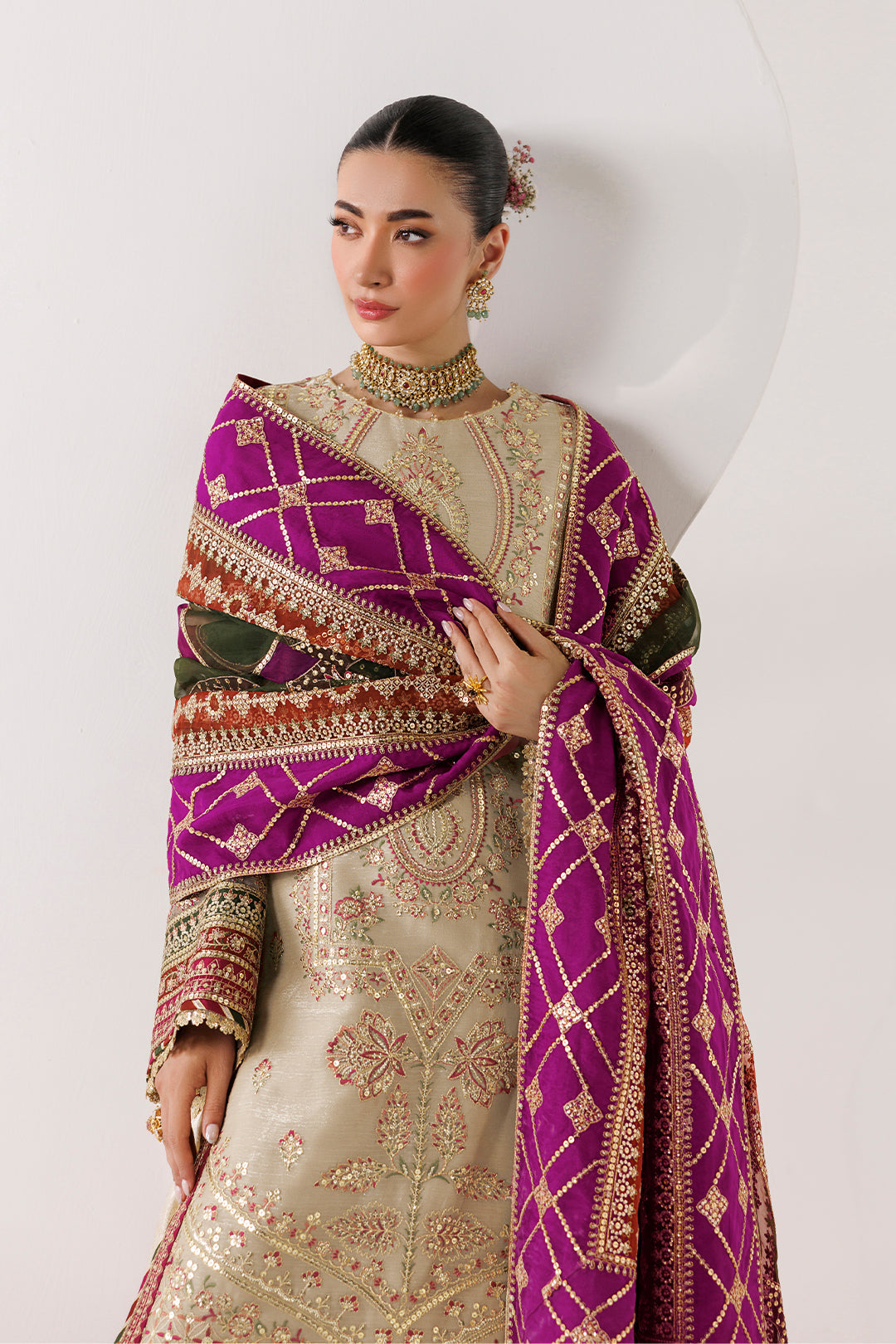 Alizeh | La Ruhe Formals | AF-CH-2264-Cew - Formal Dress - available at Maria Faisal in UK and USA.