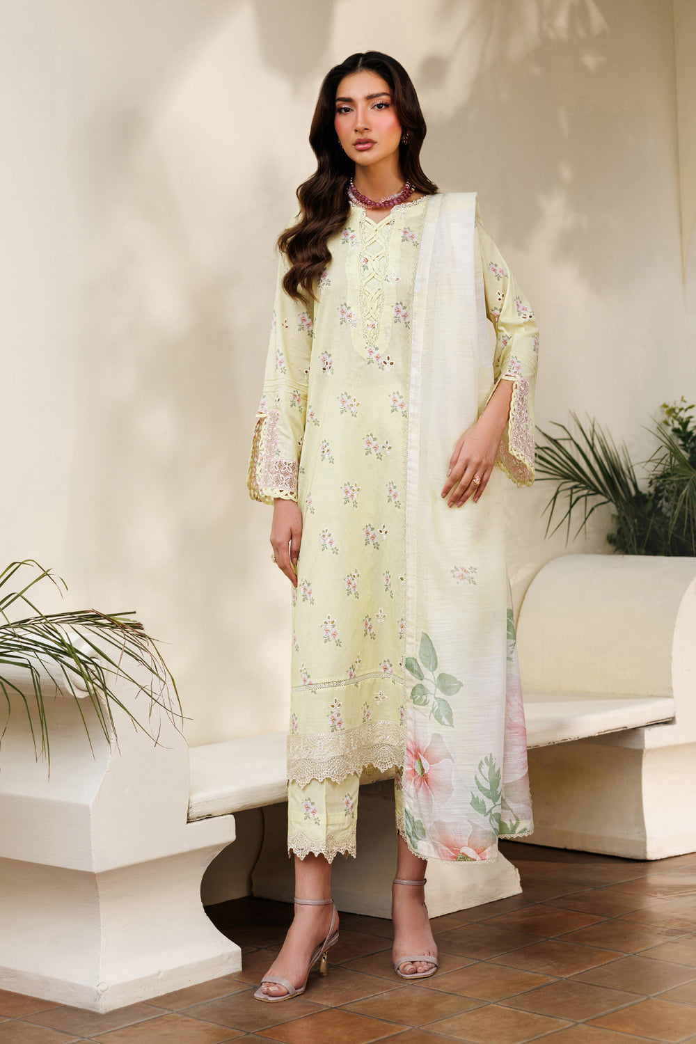 Zarif | Amani Eid Lawn 26 | ZL-RTW-26 DAAHR - Luxury Dress - available at Maria Faisal in UK and USA.