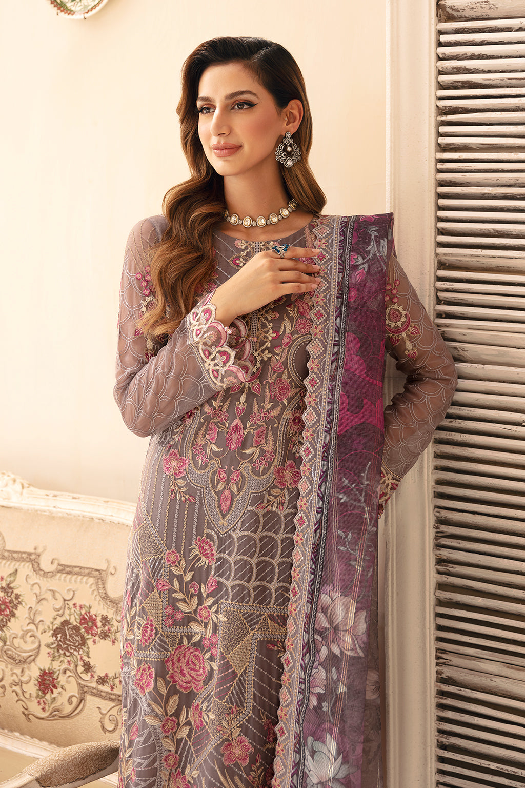 Ramsha | Chevron Chiffon Collection | A-908 - Ladies Clothes 