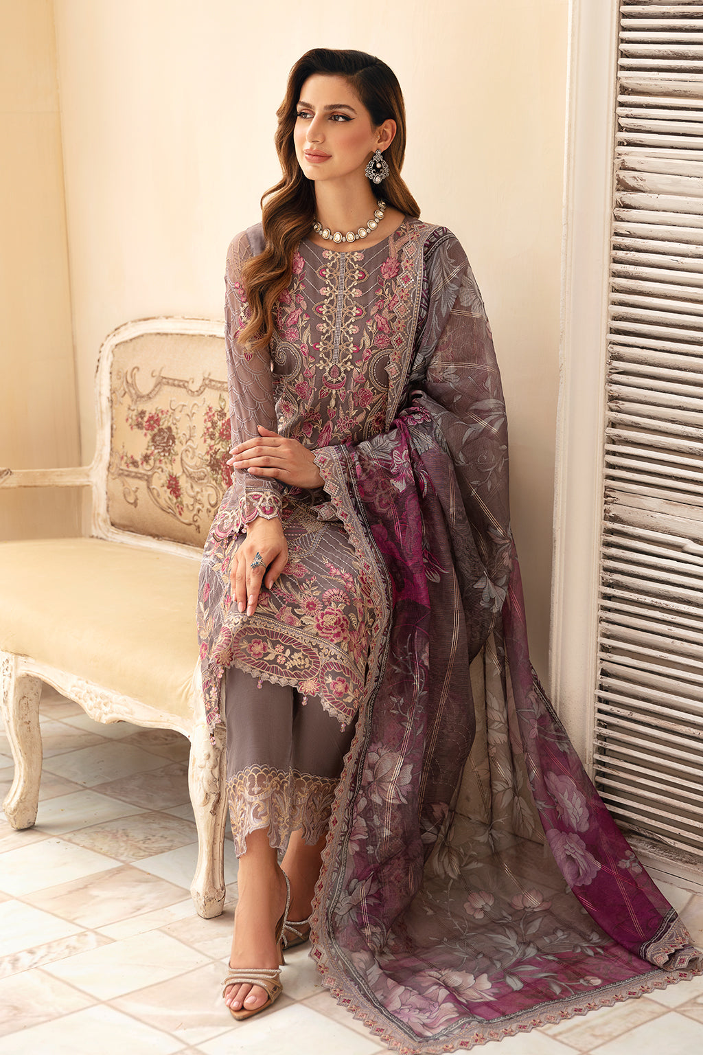 Ramsha | Chevron Chiffon Collection | A-908 - Ladies Clothes 
