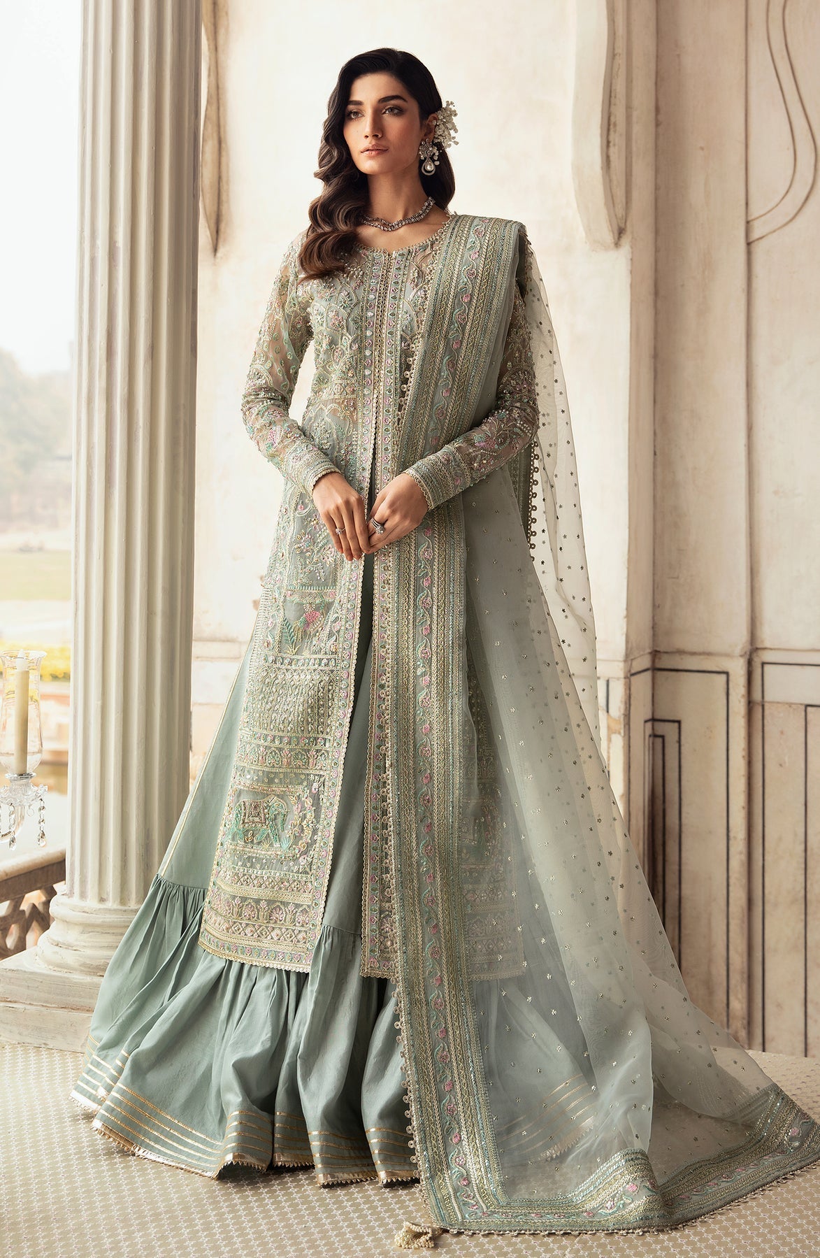 Zevk | Afsanah Wedding Formals | AKKS - Designer Dress with Intricate embroidery and embellishments. Shop elegent wedding dress at Maria Faisal.