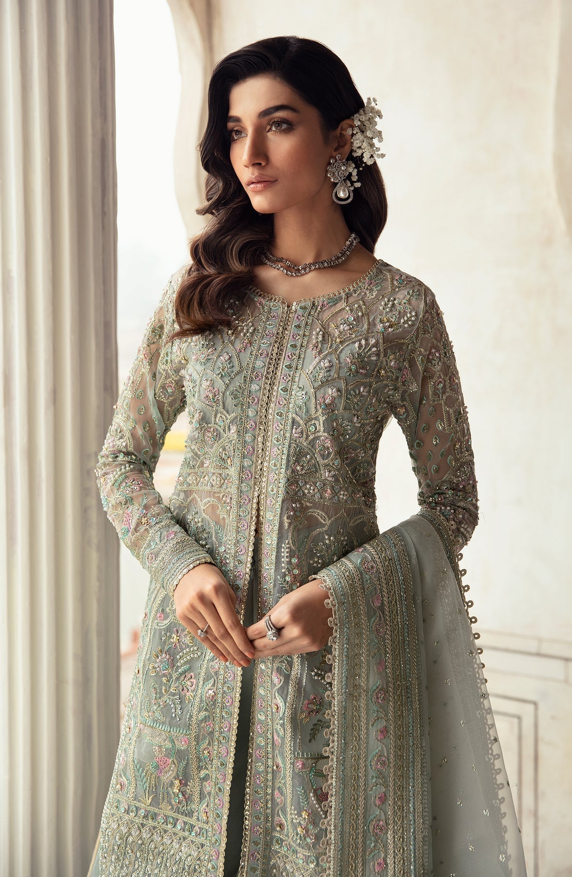 Zevk | Afsanah Wedding Formals | AKKS - Designer Dress with Intricate embroidery and embellishments. Shop elegent wedding dress at Maria Faisal.