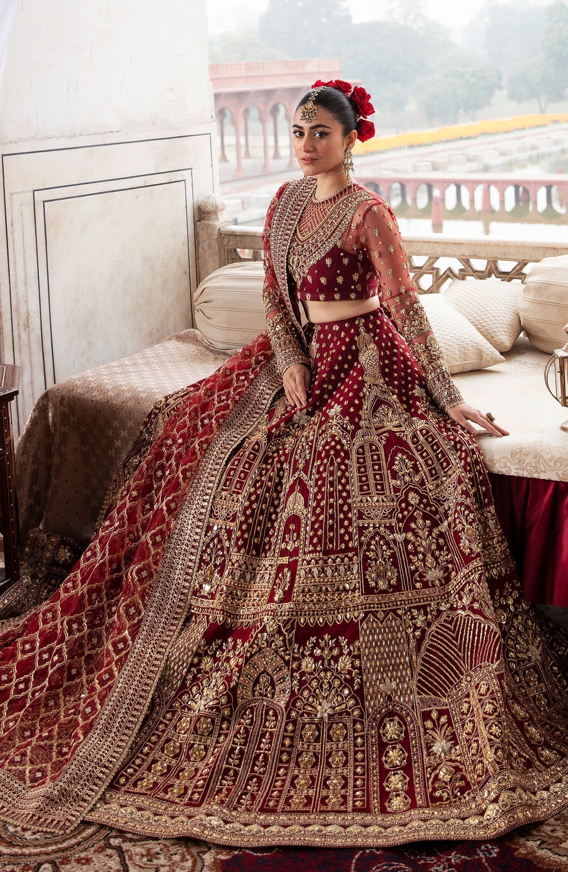 Zevk | Afsanah Wedding Formals | PARI ZAD - Designer Dress with Intricate embroidery and embellishments. Shop elegent wedding dress at Maria Faisal.