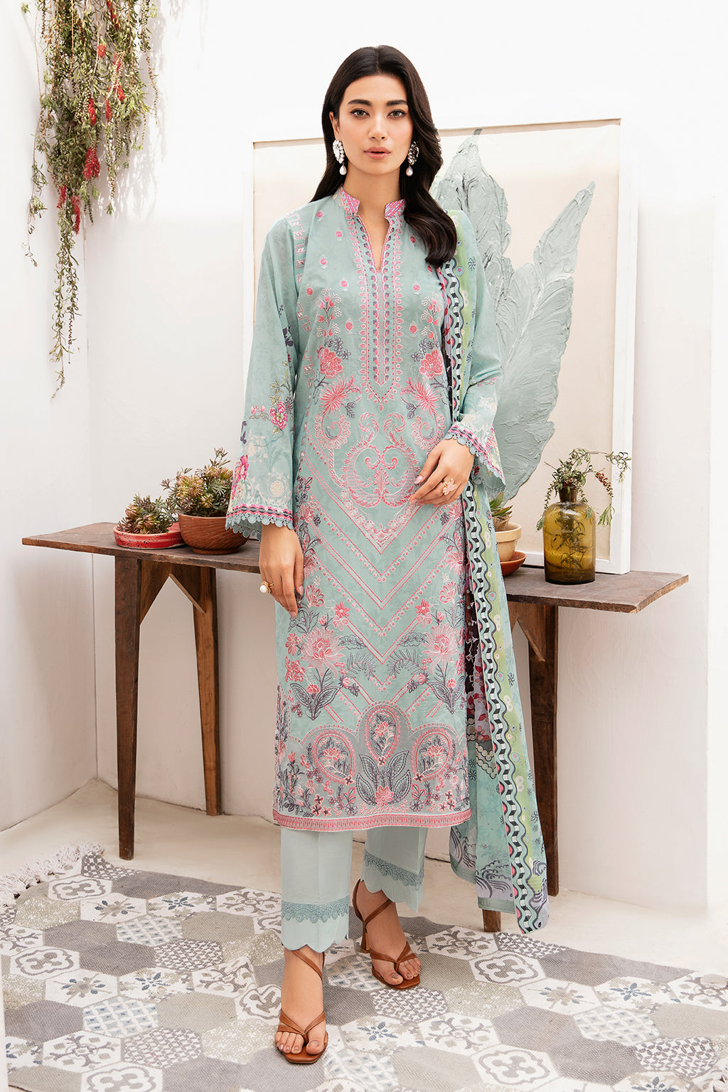 Ramsha | Mashaal Luxury Lawn | L-1110 - Designer Dress with Intricate embroidery and embellishments. Shop elegent wedding dress at Maria Faisal.