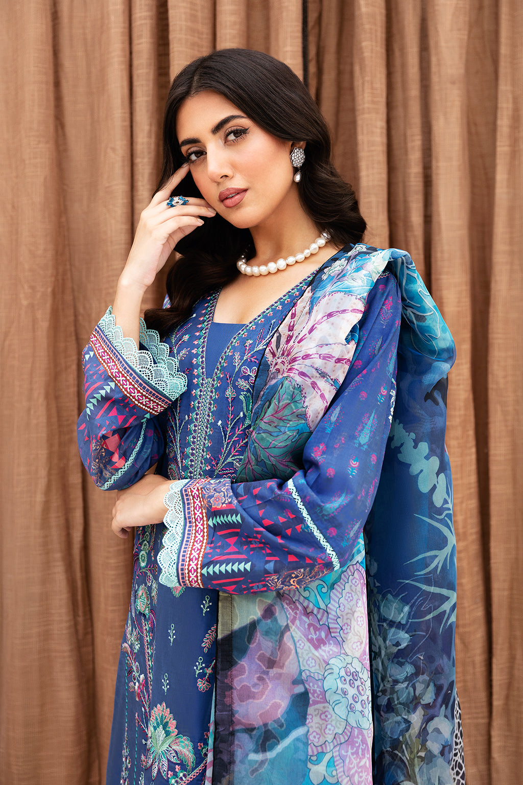 Ramsha | Mashaal Luxury Lawn | L-1112 - Designer Dress with Intricate embroidery and embellishments. Shop elegent wedding dress at Maria Faisal.