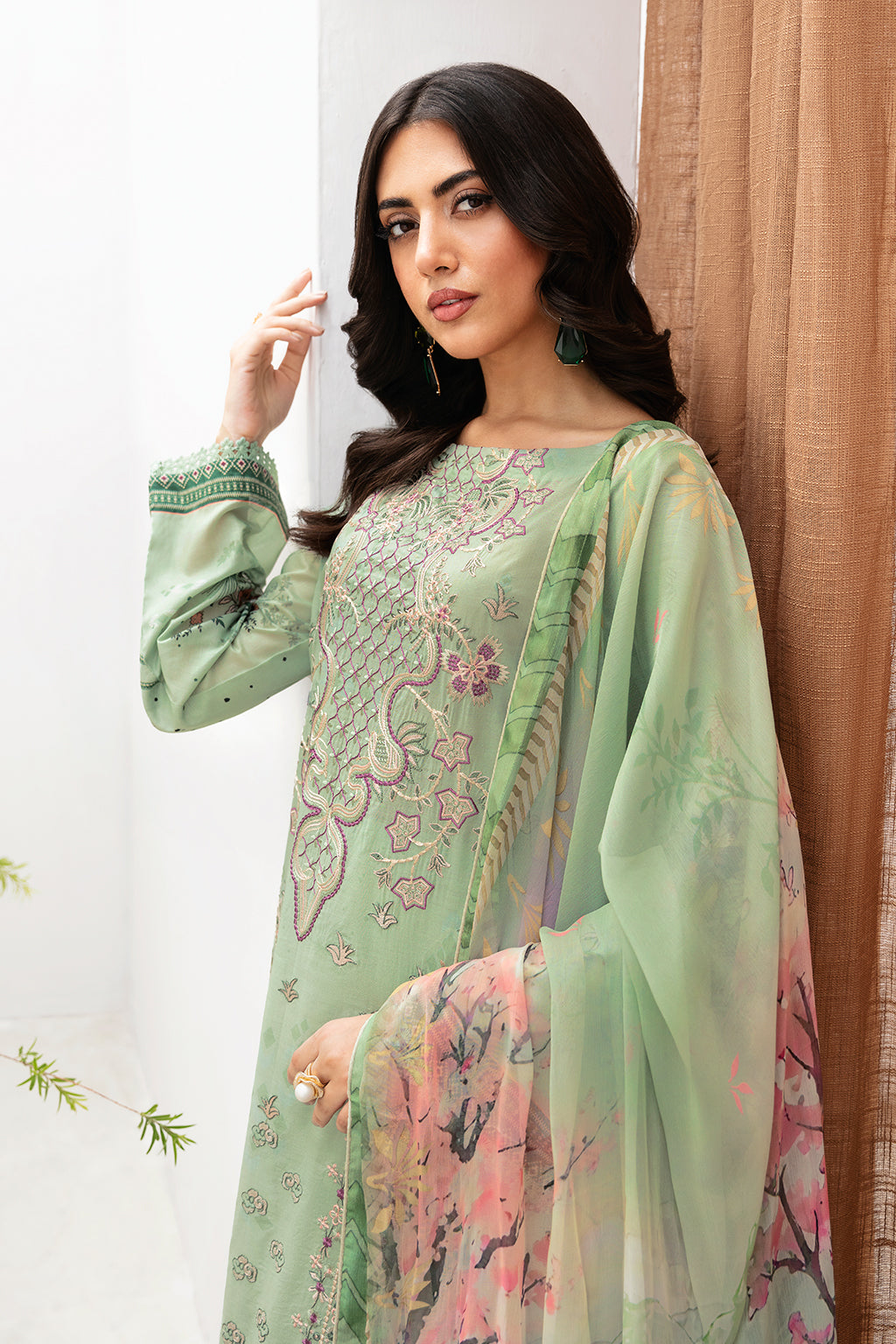 Ramsha | Mashaal Luxury Lawn | L-1101 - Designer Dress with Intricate embroidery and embellishments. Shop elegent wedding dress at Maria Faisal.