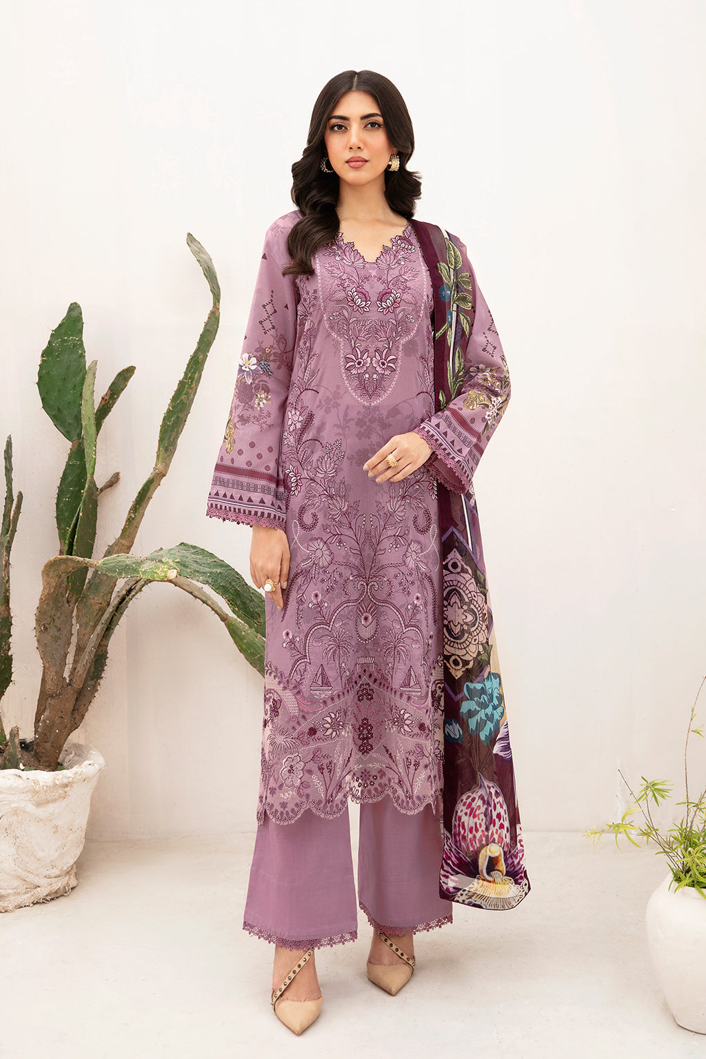Ramsha | Mashaal Luxury Lawn | L-1103 - Designer Dress with Intricate embroidery and embellishments. Shop elegent wedding dress at Maria Faisal.