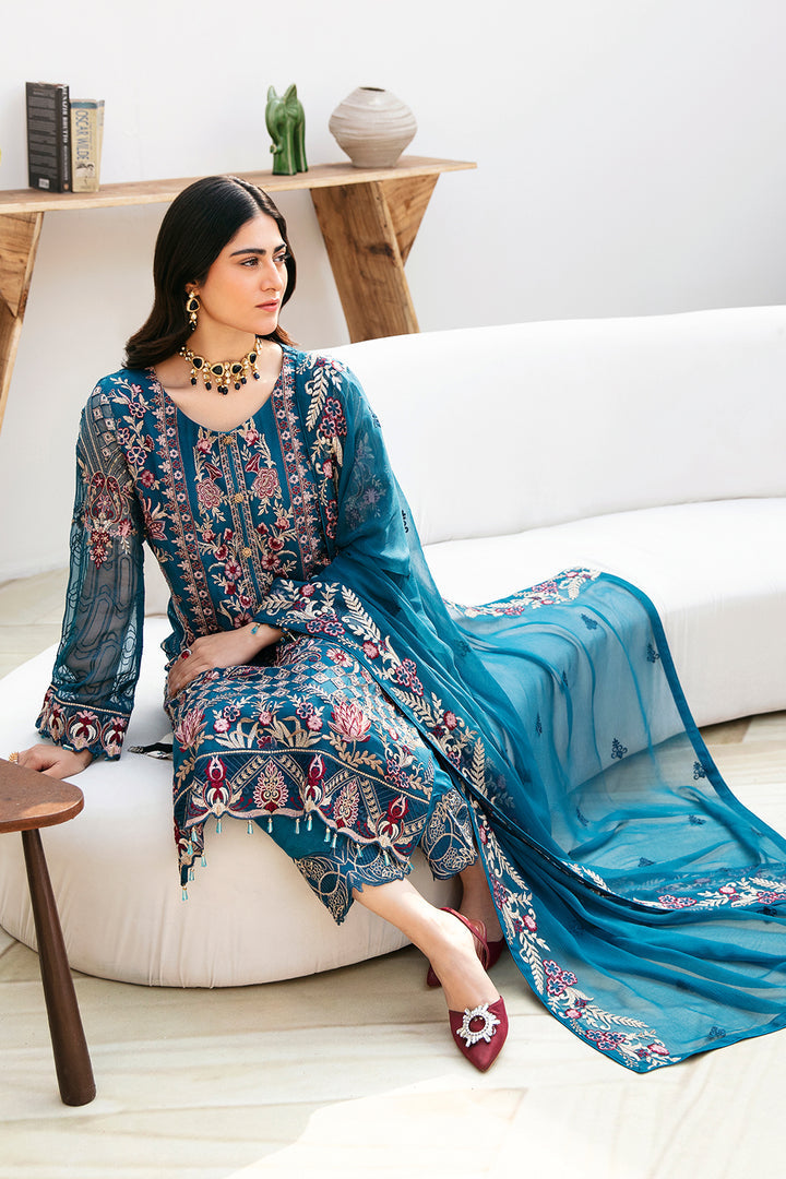 Ramsha | Chevron Chiffon Collection | A-811 - Ladies Clothes - Maria Faisal