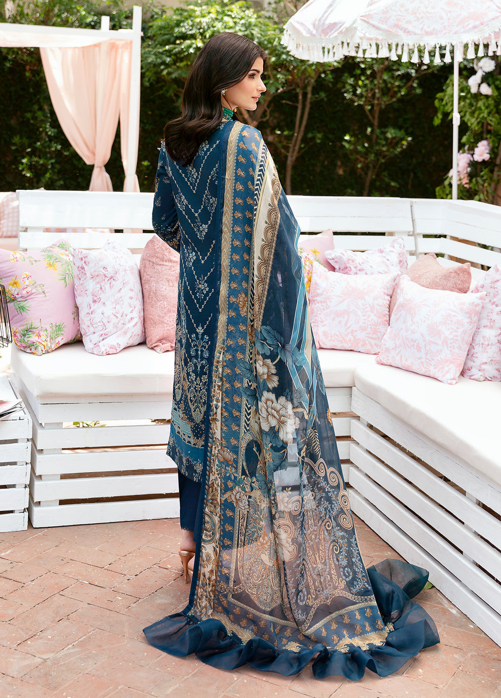 Gulaal | Summer Glow Lawn 24 | SYLVIYA (GL-L-24V3-01) - Designer Dress with Intricate embroidery and embellishments. Shop elegent wedding dress at Maria Faisal.