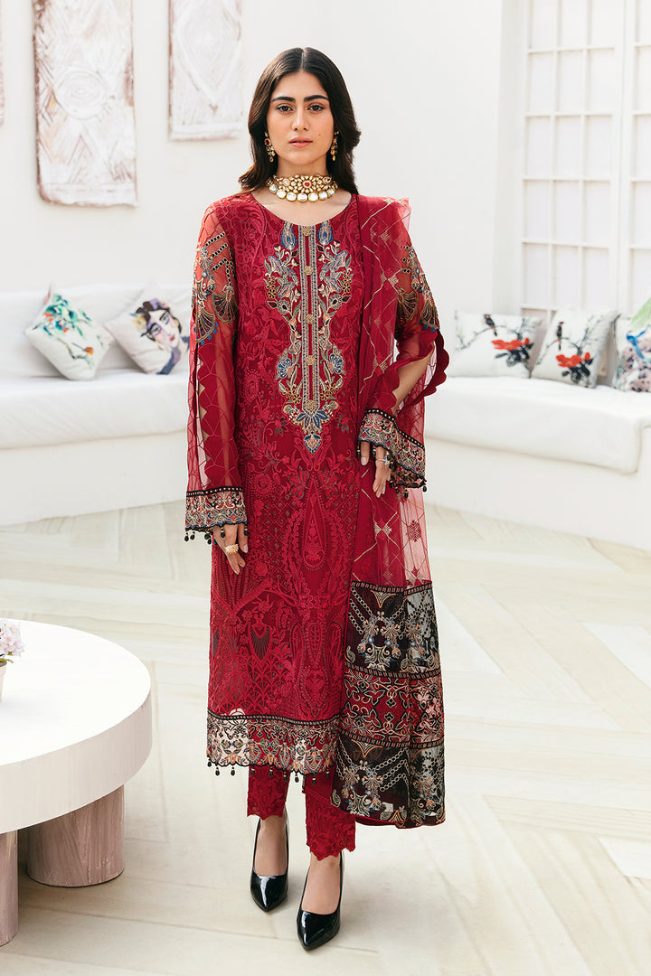 Ramsha | Chevron Chiffon Collection | A-803 - Ladies Clothes - Maria Faisal