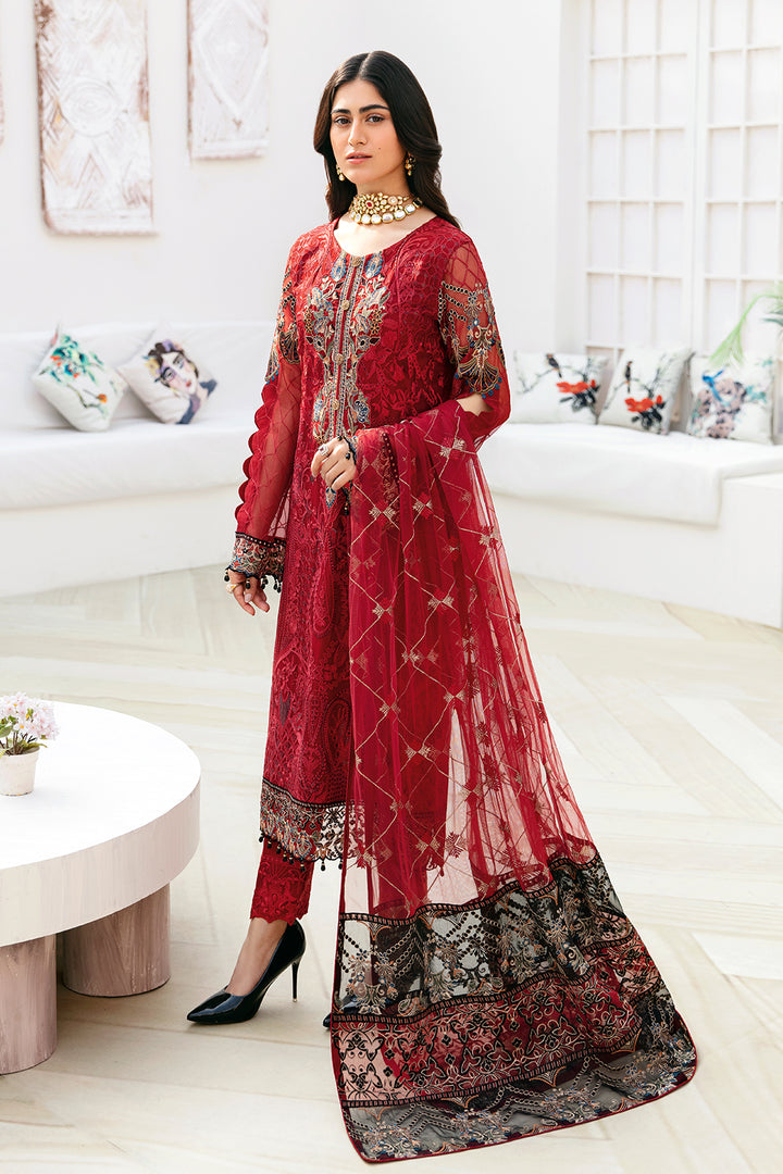 Ramsha | Chevron Chiffon Collection | A-803 - Ladies Clothes - Maria Faisal
