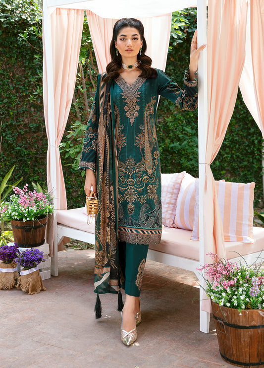 Gulaal | Summer Glow Lawn 24 | EMMELINE (GL-L-24V3-08) - Designer Dress with Intricate embroidery and embellishments. Shop elegent wedding dress at Maria Faisal.