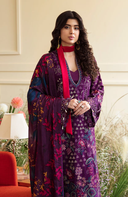 Zevk | Flora Festive Lawn | FUCHSIA - Ladies Clothes - Maria Faisal