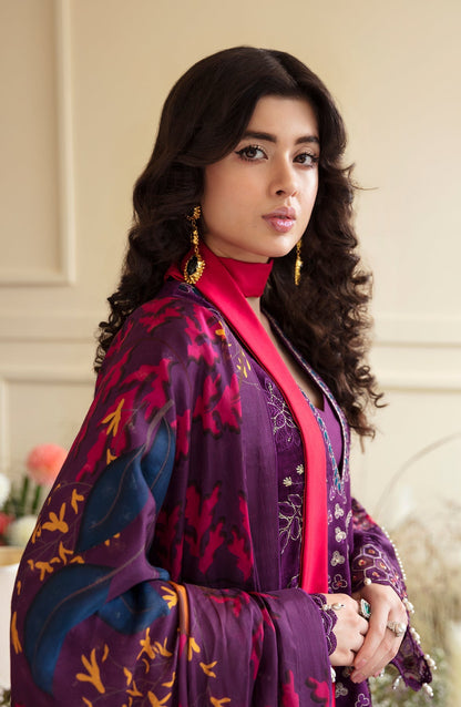 Zevk | Flora Festive Lawn | FUCHSIA - Ladies Clothes - Maria Faisal