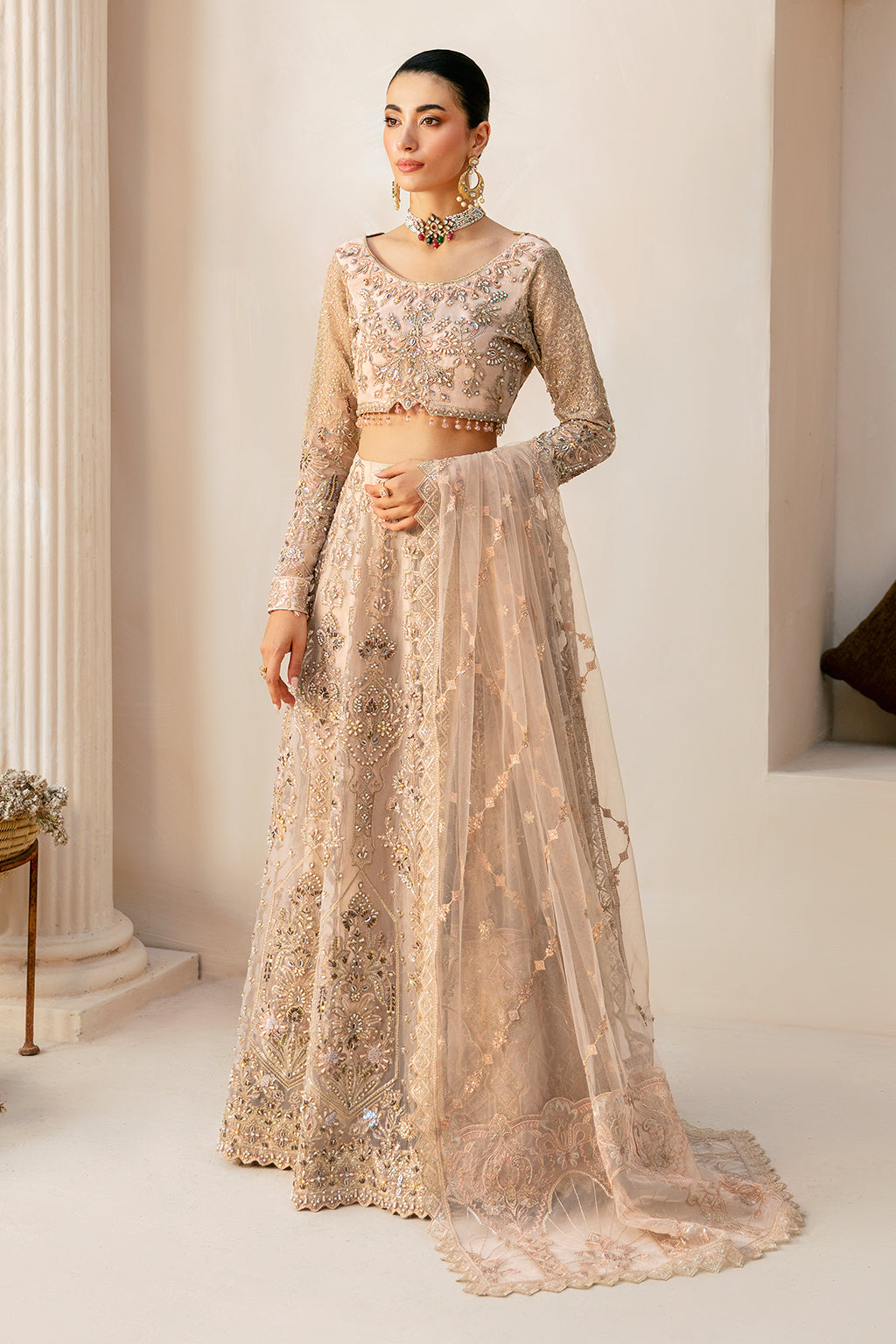 Ramsha | Luxury Wedding Collection | HB-403 - Designer Dress with Intricate embroidery and embellishments. Shop elegent wedding dress at Maria Faisal.
