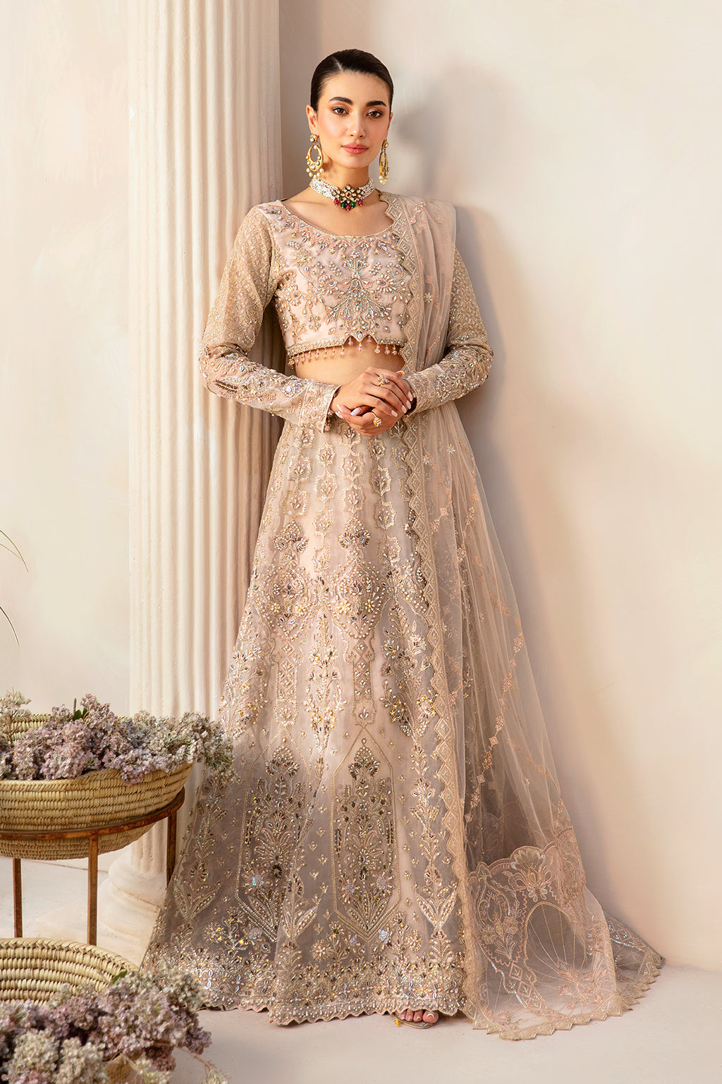 Ramsha | Luxury Wedding Collection | HB-403 - Designer Dress with Intricate embroidery and embellishments. Shop elegent wedding dress at Maria Faisal.