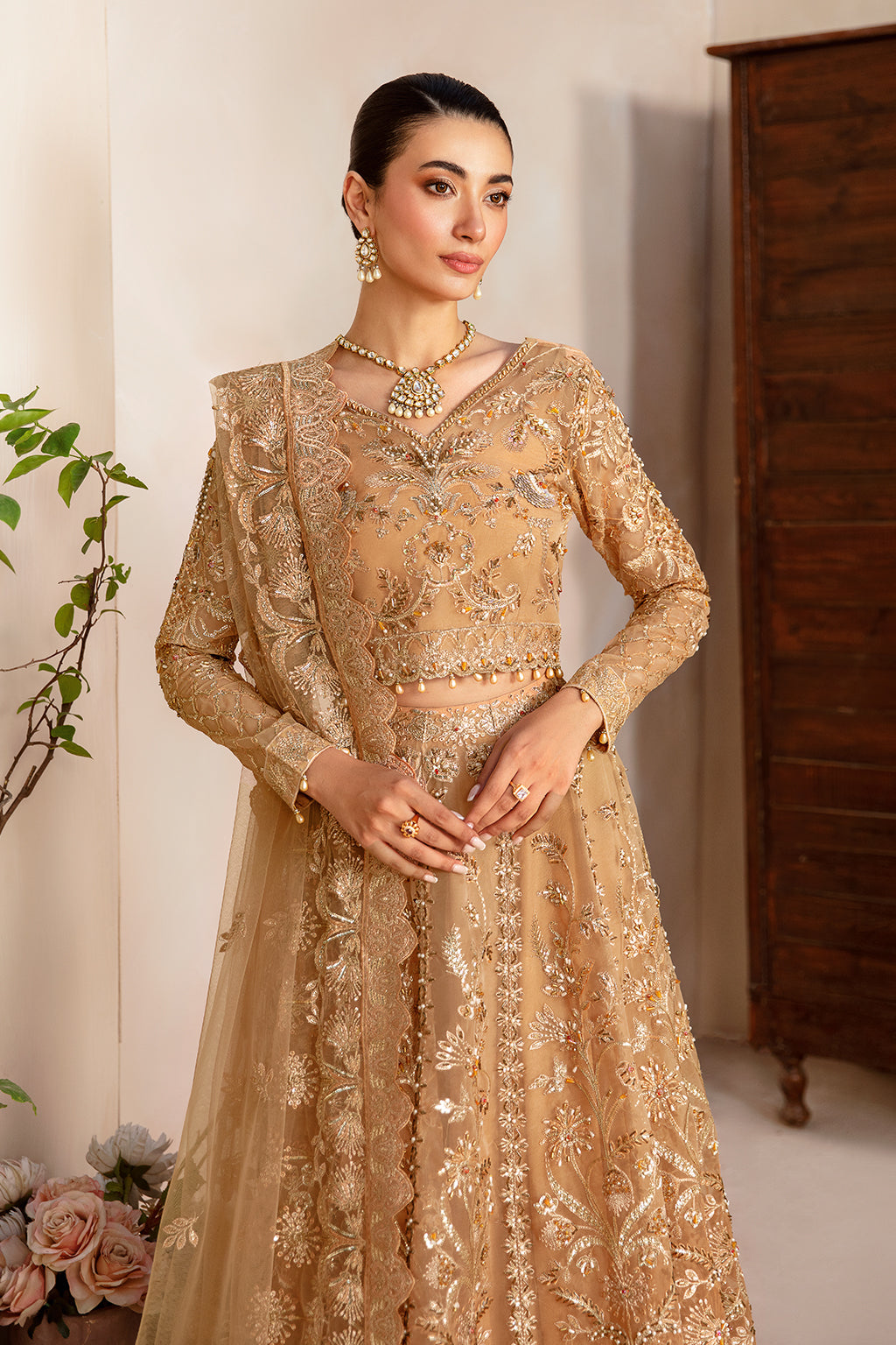 Ramsha | Luxury Wedding Collection | HB-404 - Designer Dress with Intricate embroidery and embellishments. Shop elegent wedding dress at Maria Faisal.