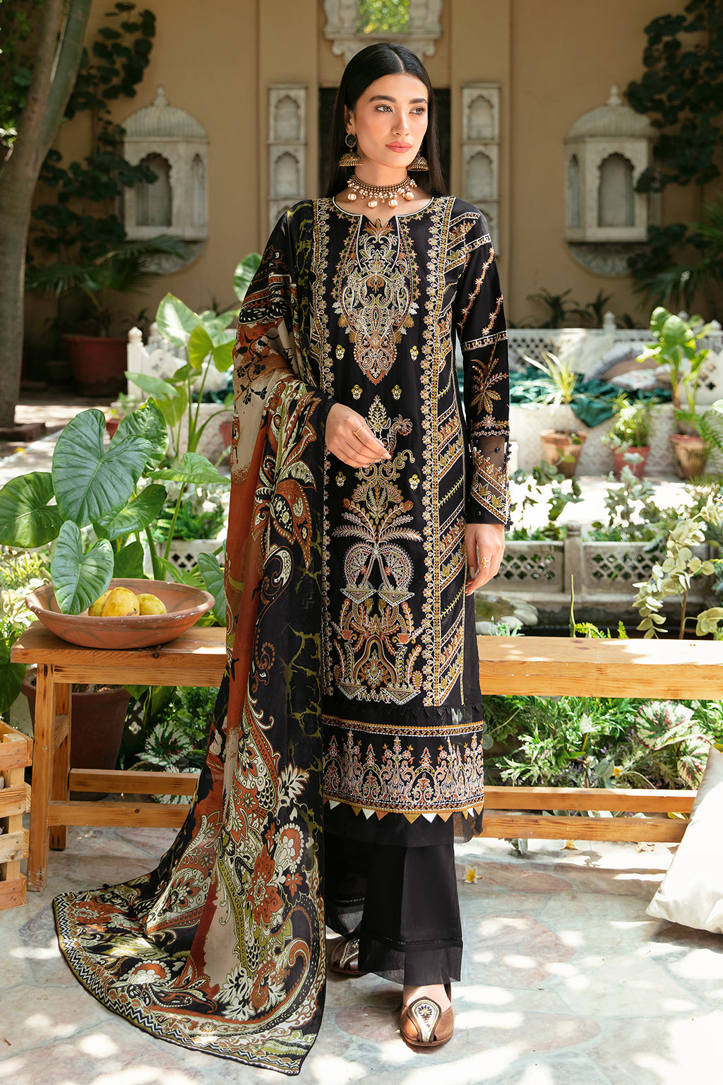 Ramsha | Mashaal Luxury Lawn | L-805 - Designer Dress with Intricate embroidery and embellishments. Shop elegent wedding dress at Maria Faisal.