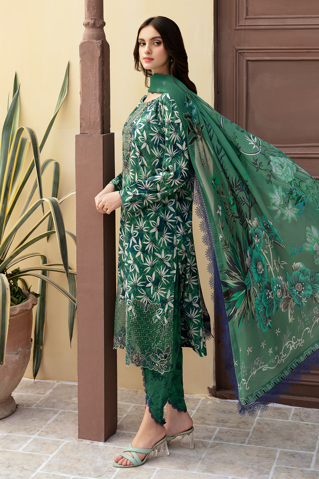 Ramsha | Rangrez Lawn Collection | N-507 - Designer Dress with Intricate embroidery and embellishments. Shop elegent wedding dress at Maria Faisal.