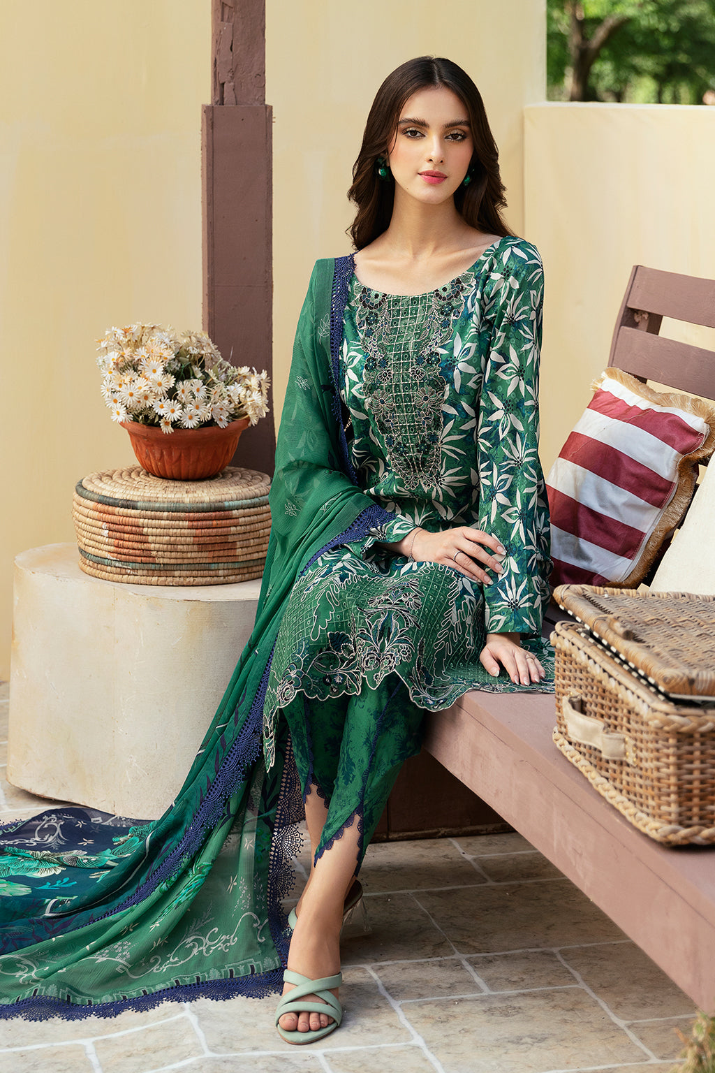 Ramsha | Rangrez Lawn Collection | N-507 - Designer Dress with Intricate embroidery and embellishments. Shop elegent wedding dress at Maria Faisal.