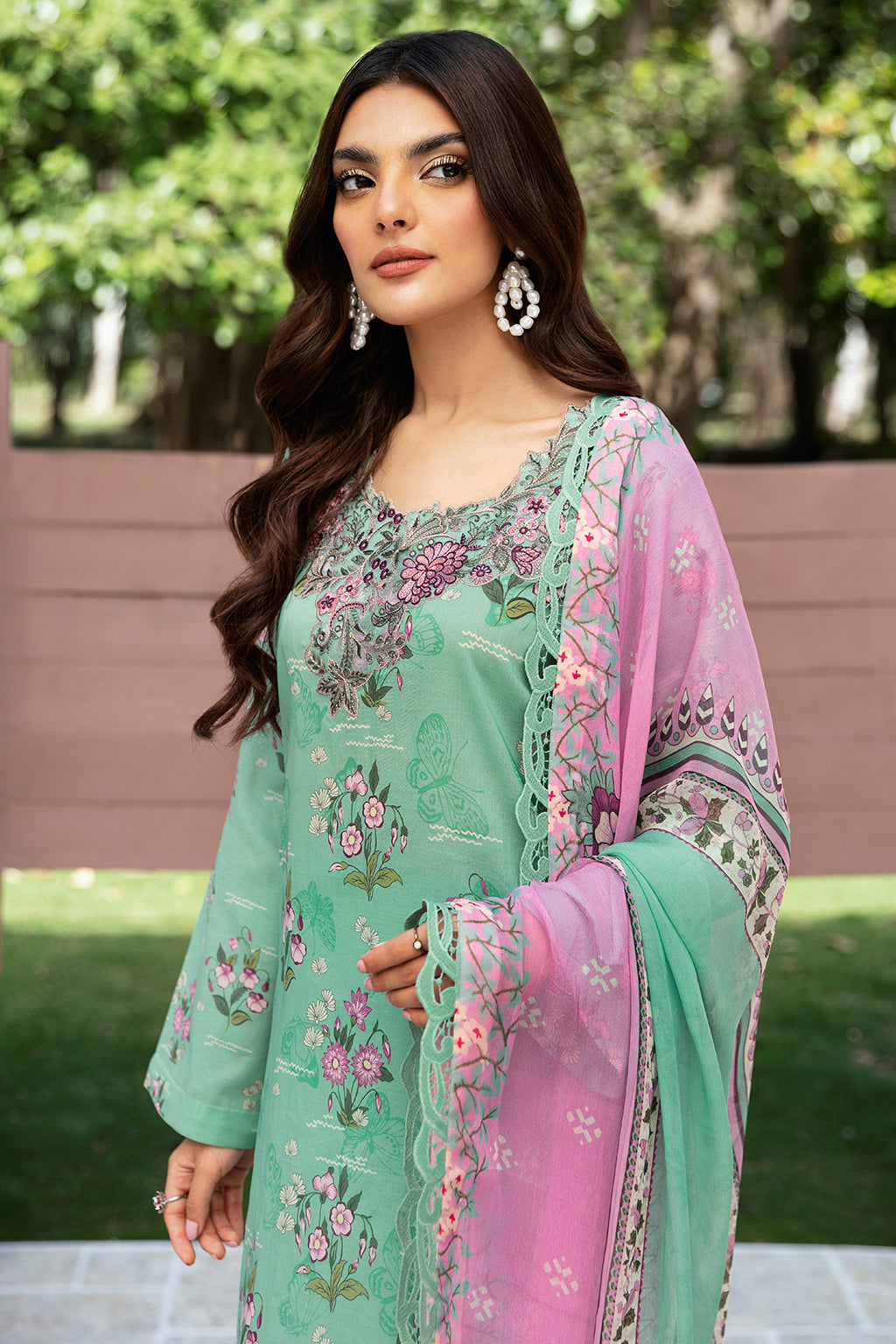 Ramsha | Rangrez Lawn Collection | N-510 - Designer Dress with Intricate embroidery and embellishments. Shop elegent wedding dress at Maria Faisal.