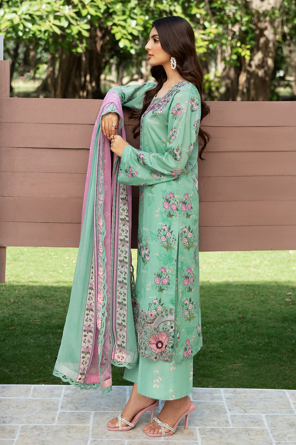 Ramsha | Rangrez Lawn Collection | N-510 - Designer Dress with Intricate embroidery and embellishments. Shop elegent wedding dress at Maria Faisal.