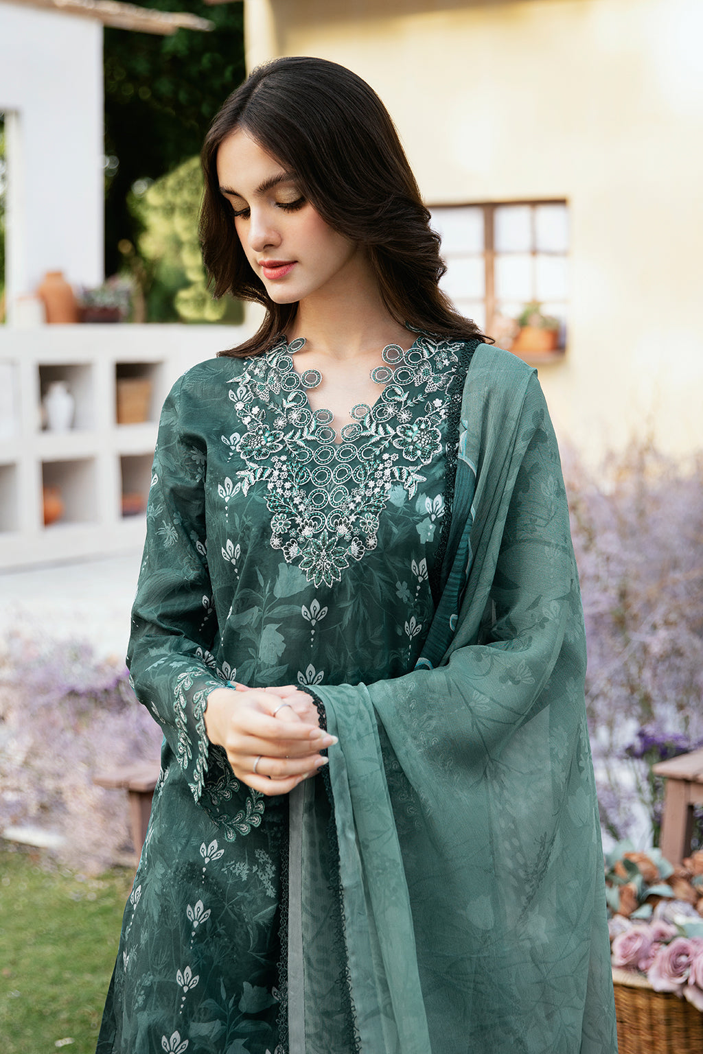 Ramsha | Rangrez Lawn Collection | N-505 - Designer Dress with Intricate embroidery and embellishments. Shop elegent wedding dress at Maria Faisal.