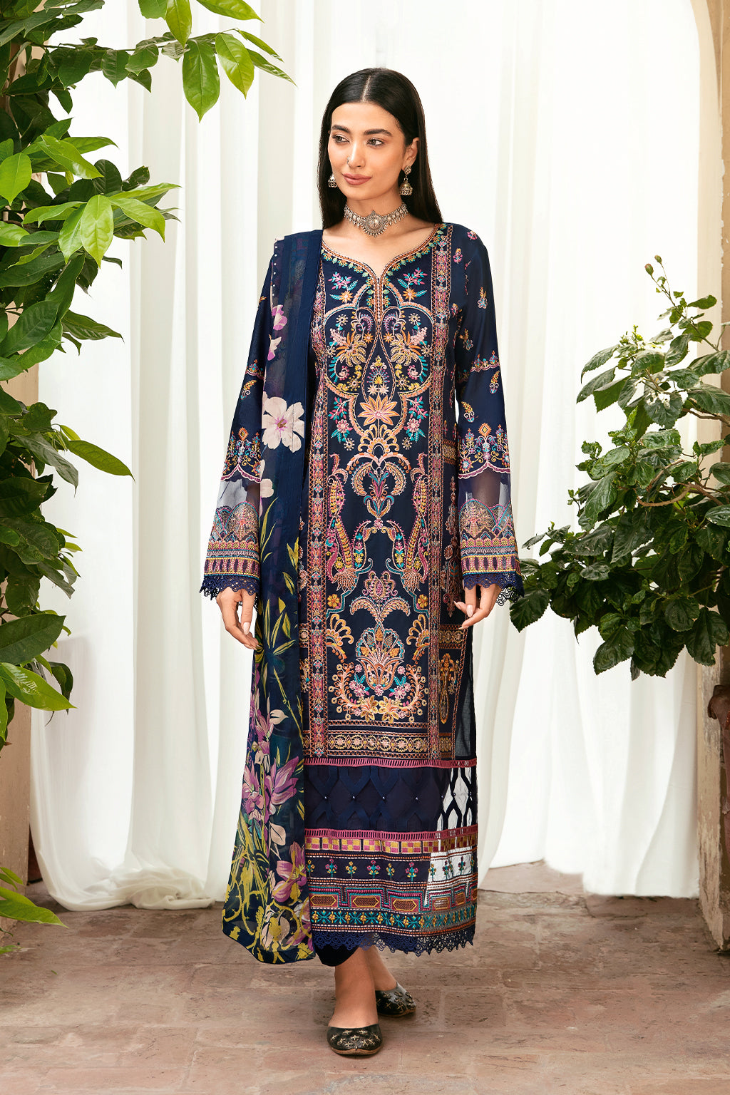 Ramsha | Mashaal Luxury Lawn | L-802 - Designer Dress with Intricate embroidery and embellishments. Shop elegent wedding dress at Maria Faisal.