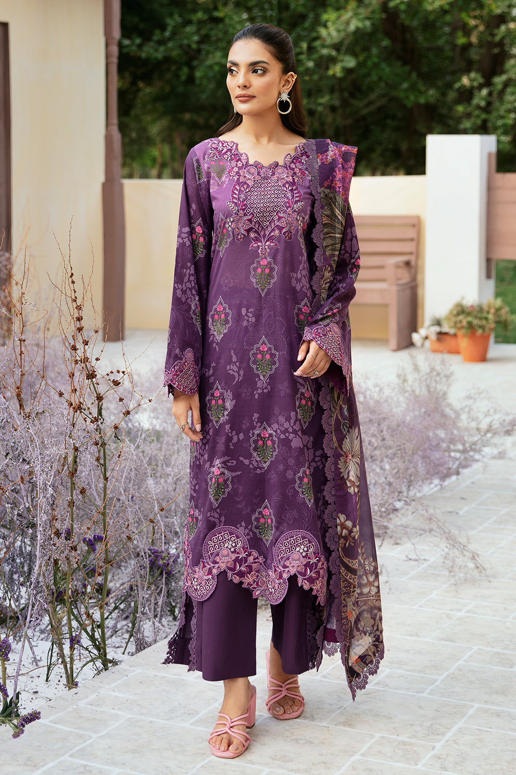 Ramsha | Rangrez Lawn Collection | N-506 - Designer Dress with Intricate embroidery and embellishments. Shop elegent wedding dress at Maria Faisal.