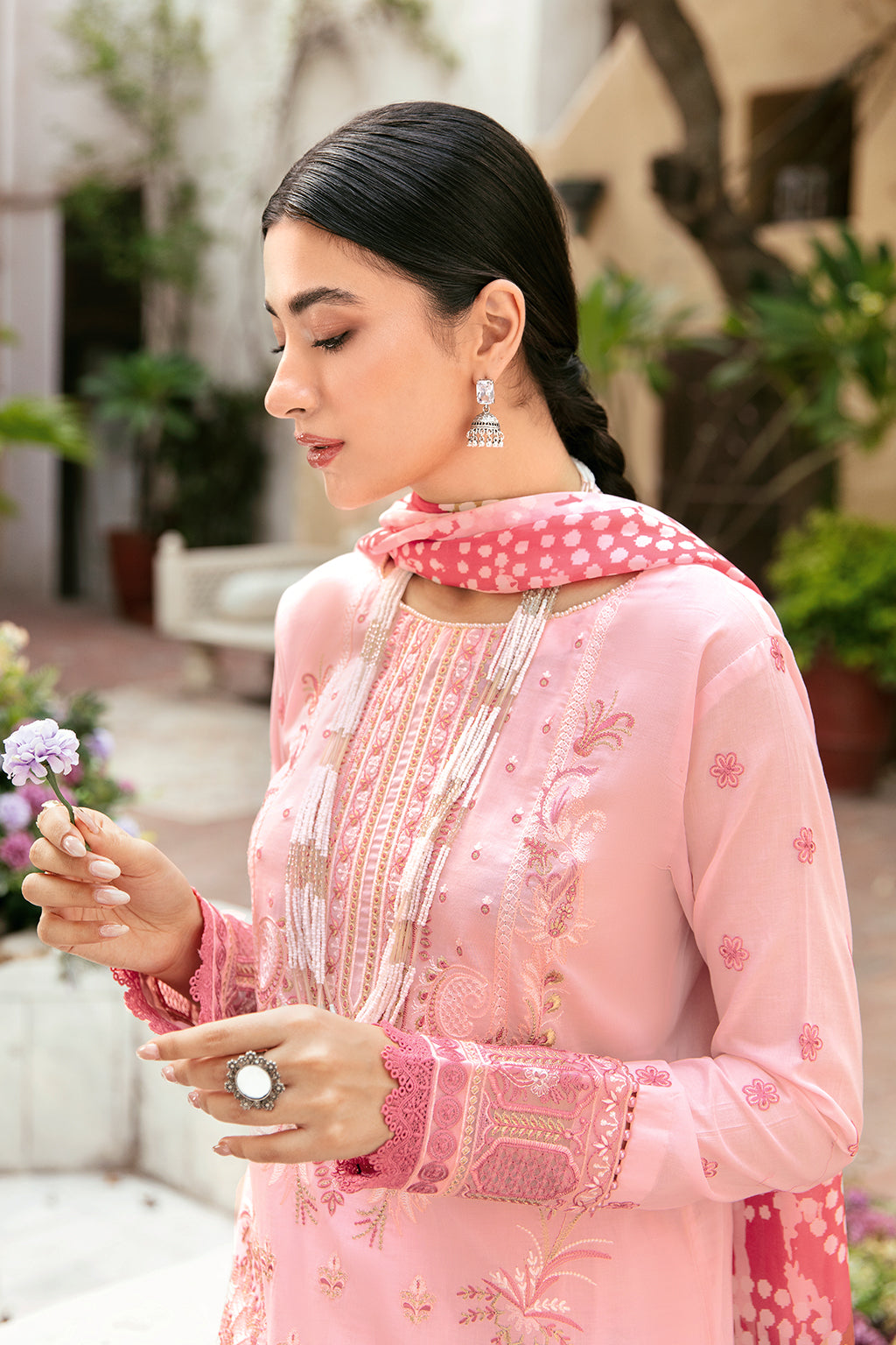 Ramsha | Mashaal Luxury Lawn | L-806 - Designer Dress with Intricate embroidery and embellishments. Shop elegent wedding dress at Maria Faisal.