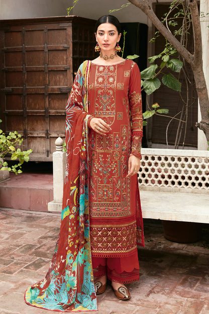 Ramsha | Mashaal Luxury Lawn | L-810 - Designer Dress with Intricate embroidery and embellishments. Shop elegent wedding dress at Maria Faisal.