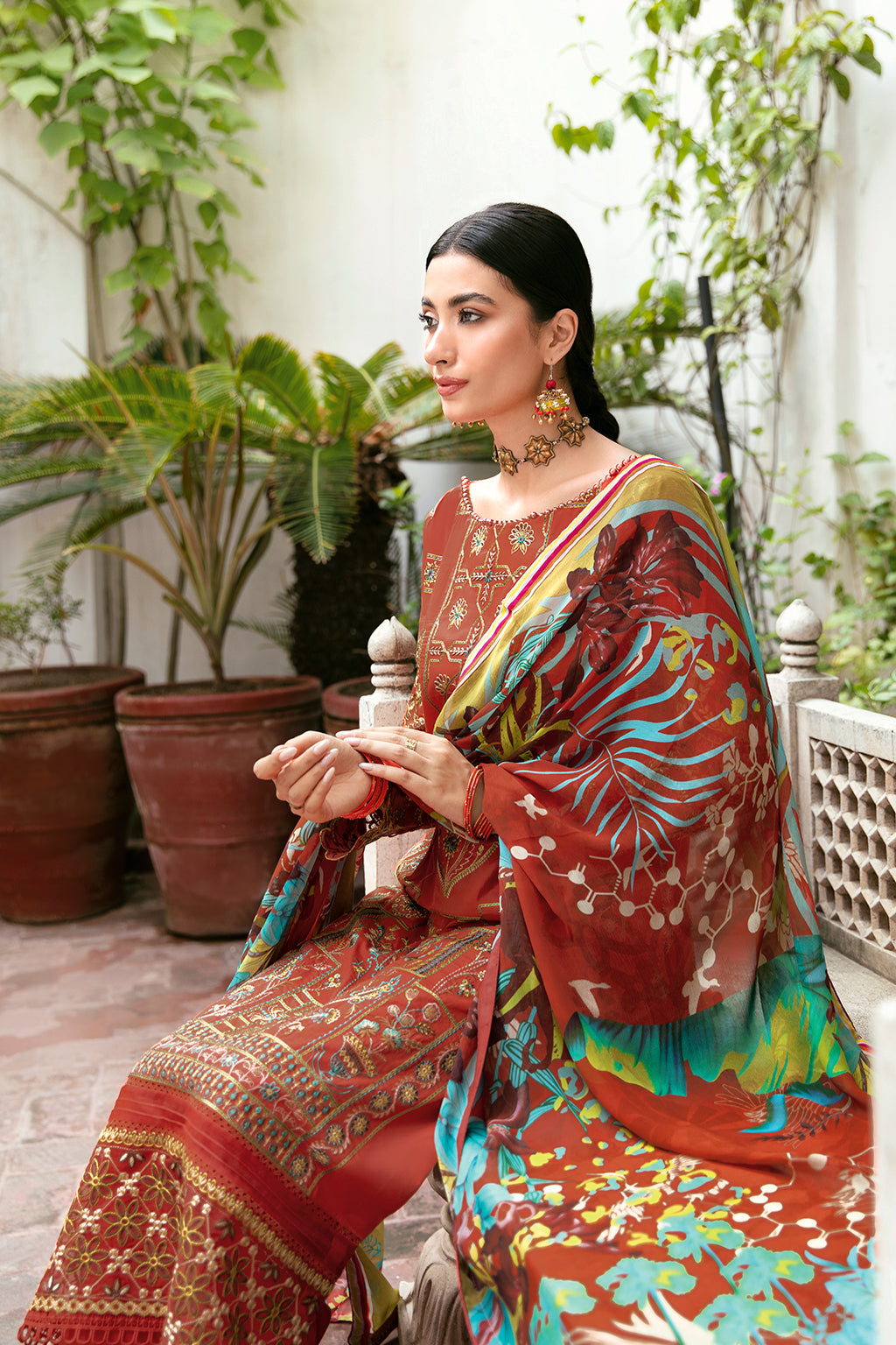 Ramsha | Mashaal Luxury Lawn | L-810 - Designer Dress with Intricate embroidery and embellishments. Shop elegent wedding dress at Maria Faisal.