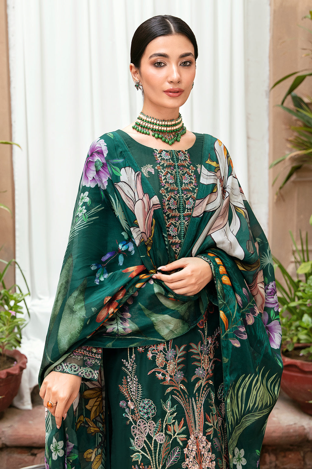 Ramsha | Mashaal Luxury Lawn | L-801 - Designer Dress with Intricate embroidery and embellishments. Shop elegent wedding dress at Maria Faisal.