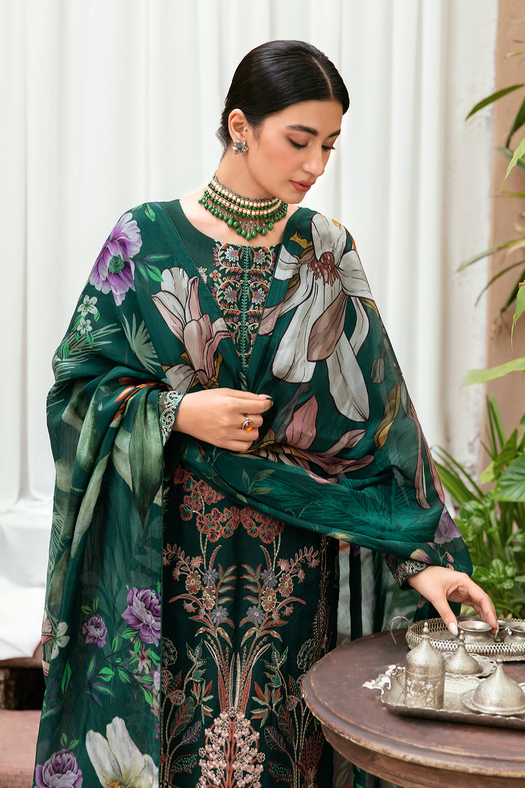 Ramsha | Mashaal Luxury Lawn | L-801 - Designer Dress with Intricate embroidery and embellishments. Shop elegent wedding dress at Maria Faisal.