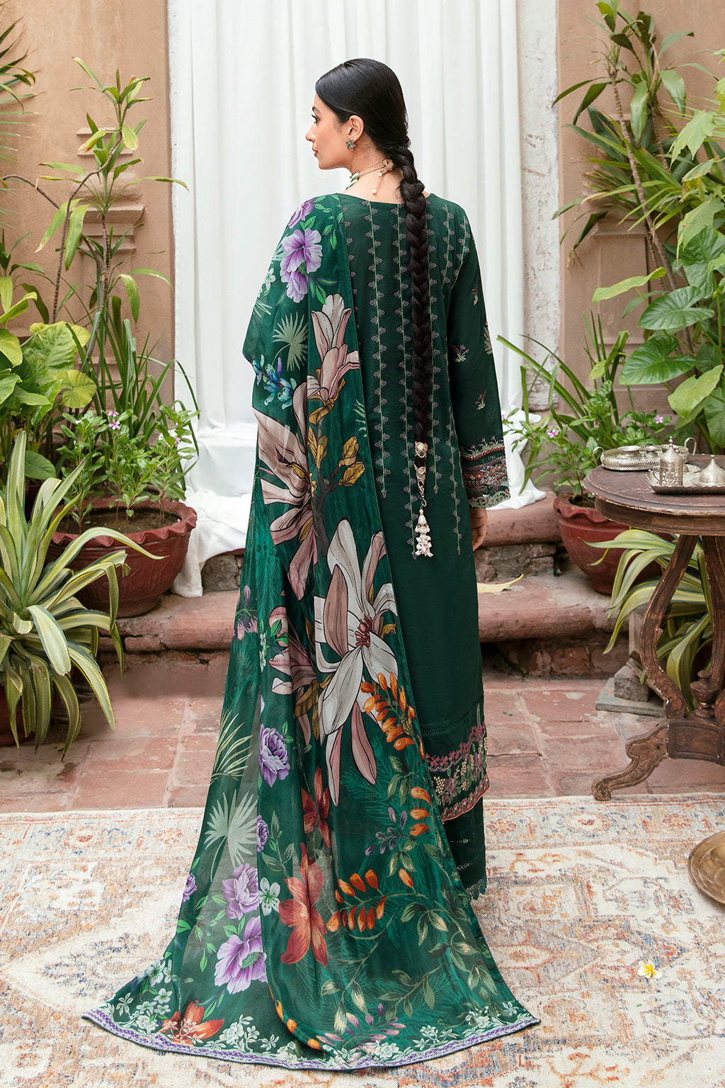 Ramsha | Mashaal Luxury Lawn | L-801 - Designer Dress with Intricate embroidery and embellishments. Shop elegent wedding dress at Maria Faisal.