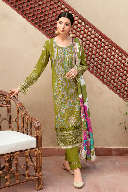 Ramsha | Mashaal Luxury Lawn | L-807 - Designer Dress with Intricate embroidery and embellishments. Shop elegent wedding dress at Maria Faisal.
