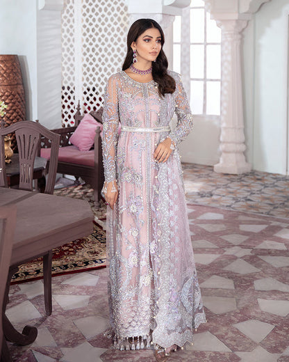 Gulaal | Wedding Formals | NAAZ EMBROIDERED NET 3-PIECE SUIT WS-09 - Designer Dress with Intricate embroidery and embellishments. Shop elegent wedding dress at Maria Faisal.