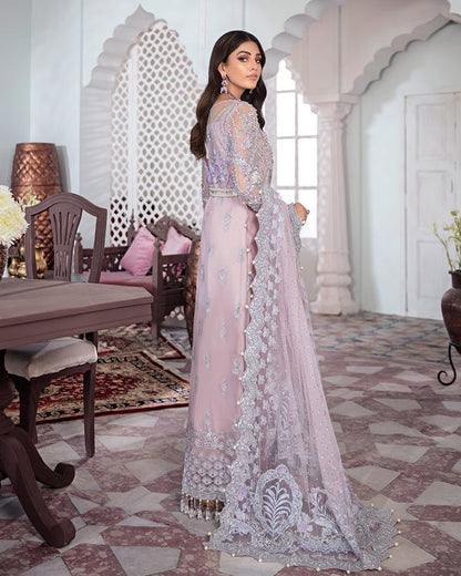 Gulaal | Wedding Formals | NAAZ EMBROIDERED NET 3-PIECE SUIT WS-09 - Designer Dress with Intricate embroidery and embellishments. Shop elegent wedding dress at Maria Faisal.