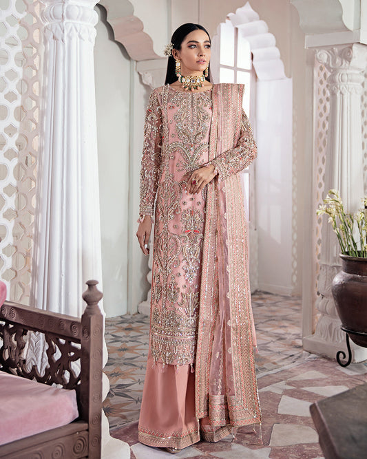 Gulaal | Wedding Formals | ARJUMAND EMBROIDERED NET 3-PIECE SUIT WS-15 - Designer Dress with Intricate embroidery and embellishments. Shop elegent wedding dress at Maria Faisal.