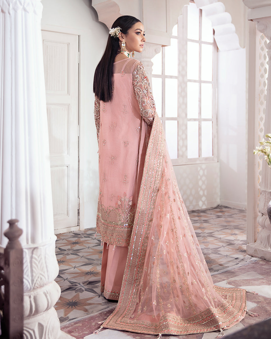 Gulaal | Wedding Formals | ARJUMAND EMBROIDERED NET 3-PIECE SUIT WS-15 - Designer Dress with Intricate embroidery and embellishments. Shop elegent wedding dress at Maria Faisal.